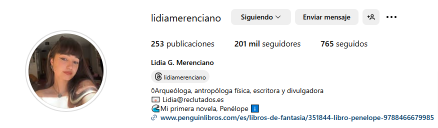 @lidiamerenciano BIO de Instagram